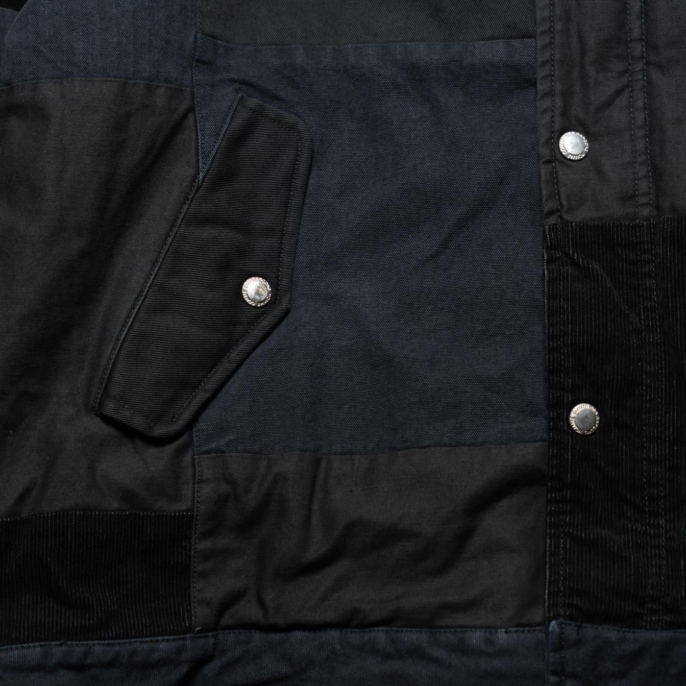COMME des GARCONS HOMME * HP-J021 Patchwork Flight Jacket * BlackMix