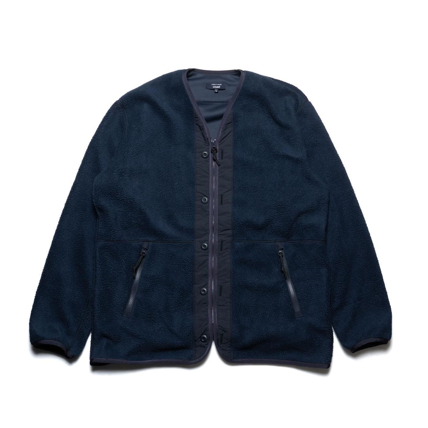 COMME des GARCONS HOMME * HP-T020 Polyester Boa Liner Cardigan * Black