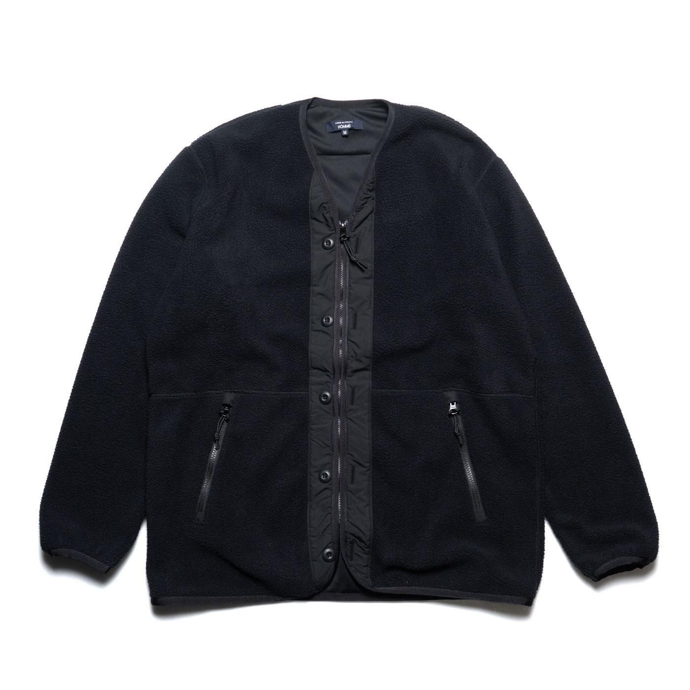 COMME des GARCONS HOMME * HP-T020 Polyester Boa Liner Cardigan * Black
