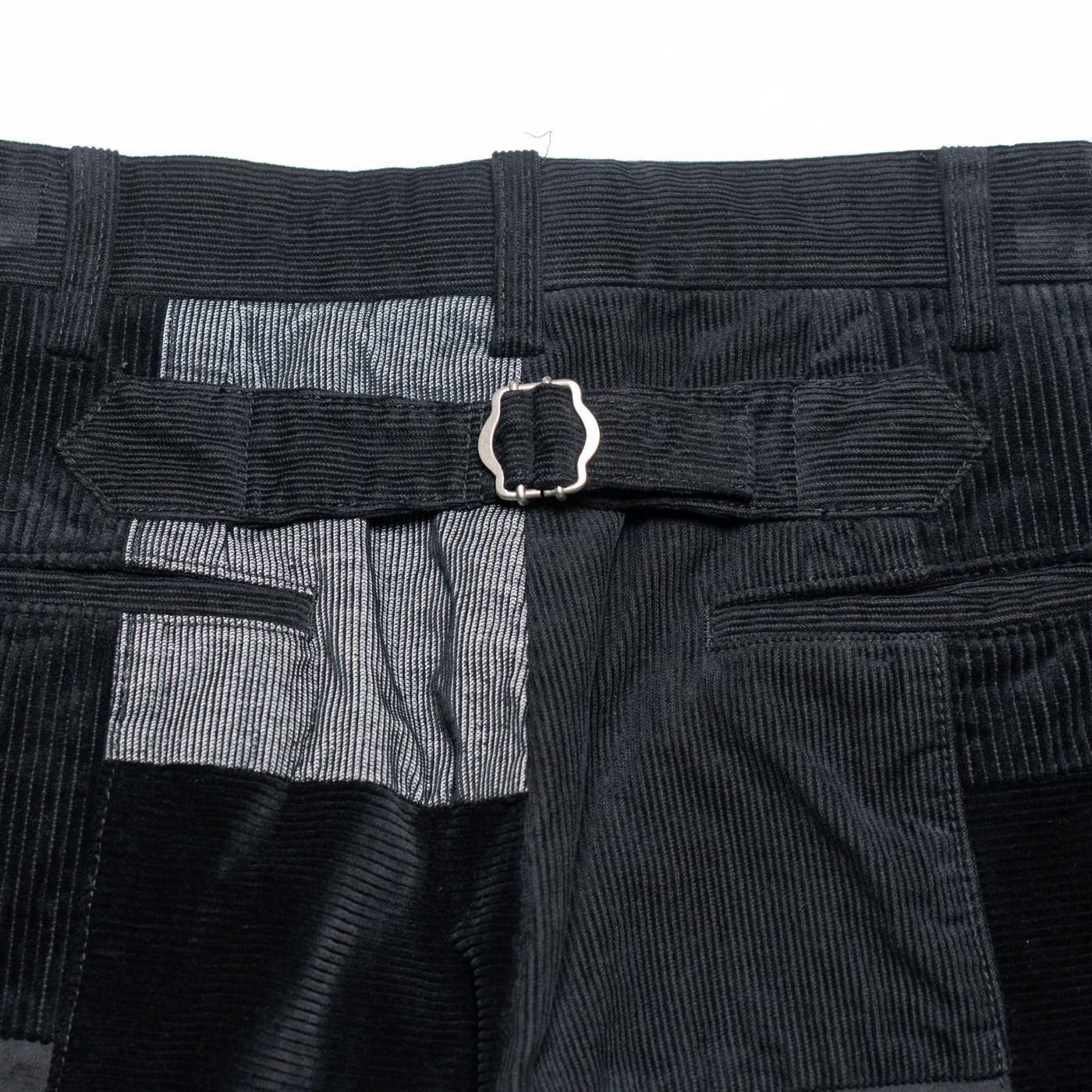 COMME des GARCONS HOMME * HP-P027 Corduroy Patch Work Pants * Black