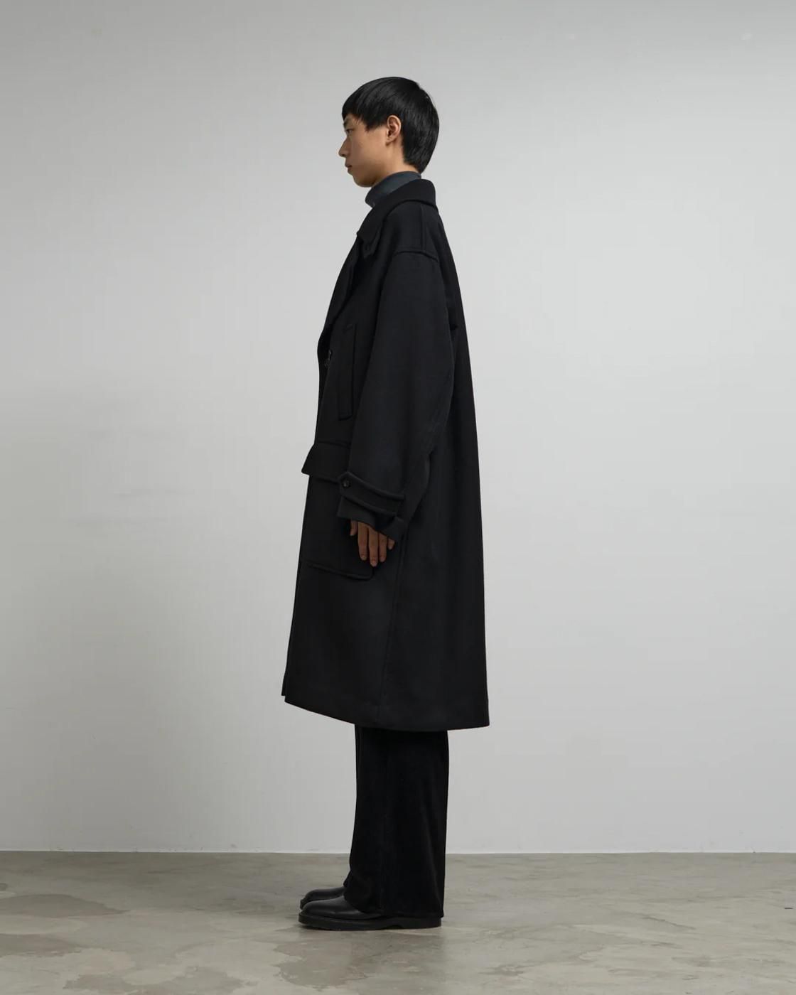 Graphpaper * GM253-10266B Light Melton Pea Coat * Black