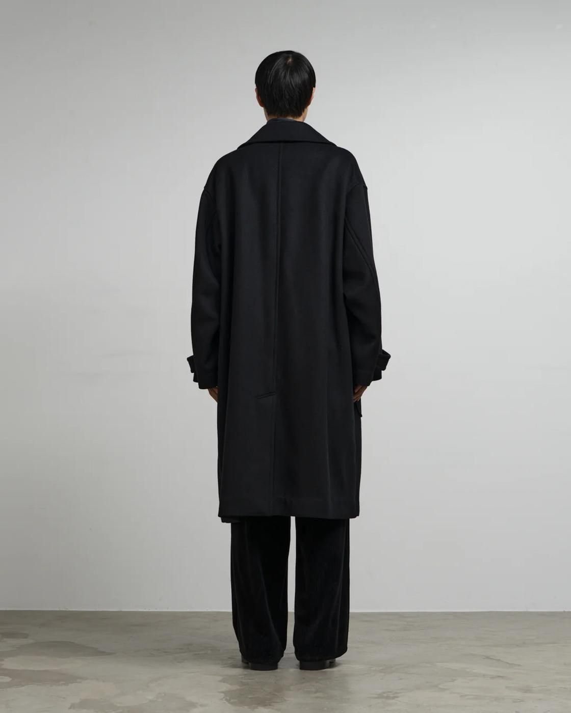 Graphpaper * GM253-10266B Light Melton Pea Coat * Black