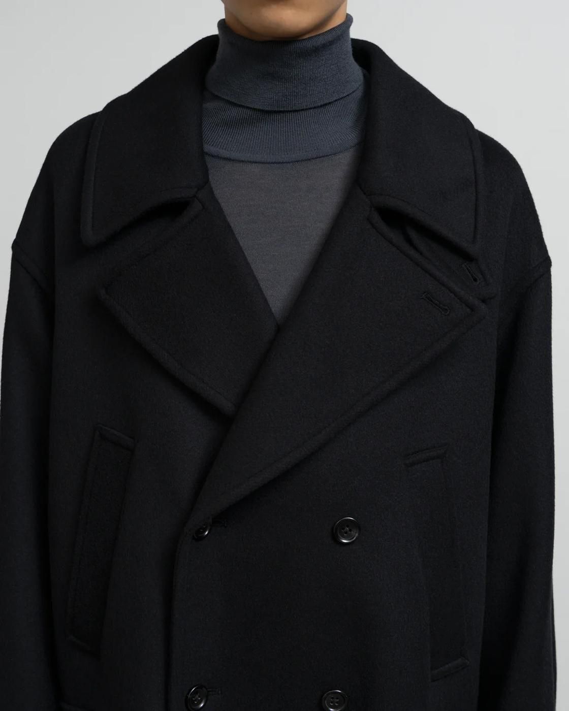 Graphpaper * GM253-10266B Light Melton Pea Coat * Black