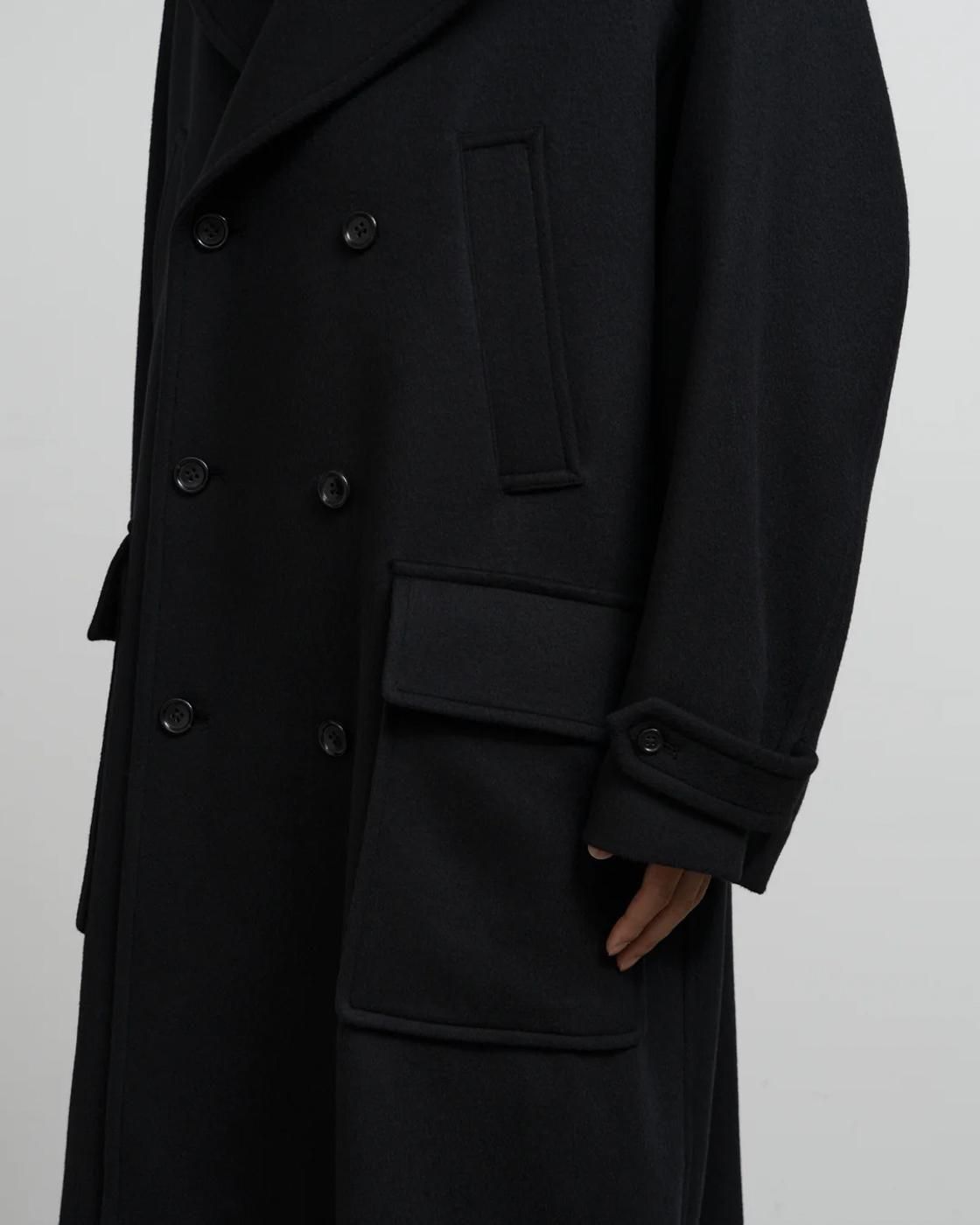 Graphpaper * GM253-10266B Light Melton Pea Coat * Black