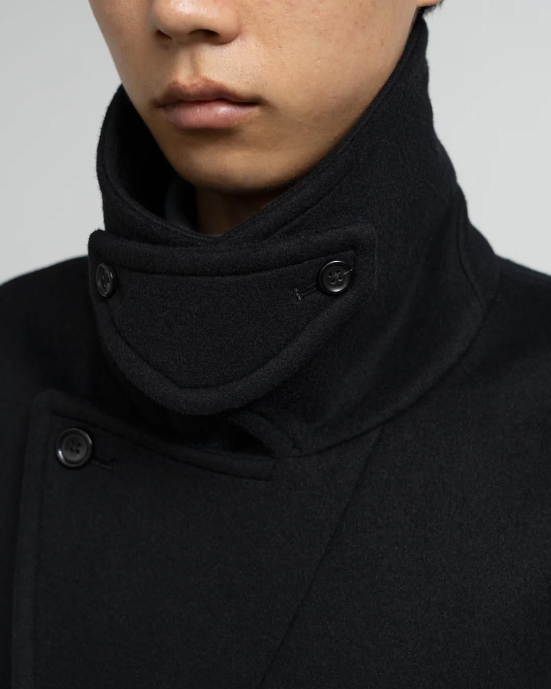 Graphpaper * GM253-10266B Light Melton Pea Coat * Black