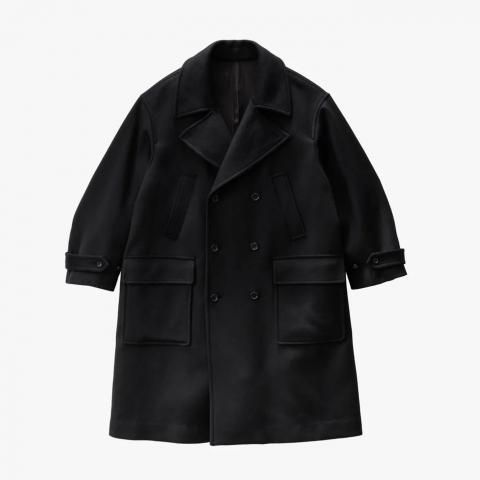 Graphpaper * GM253-10266B Light Melton Pea Coat * Black