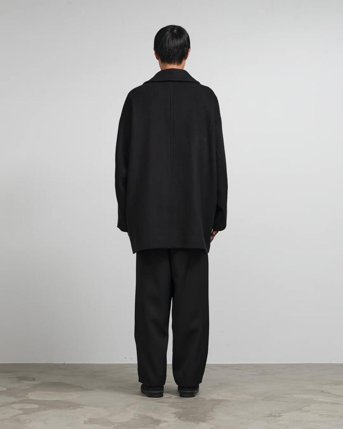 Graphpaper * GM253-10268B Light Melton Shawl Collar Coat * Black