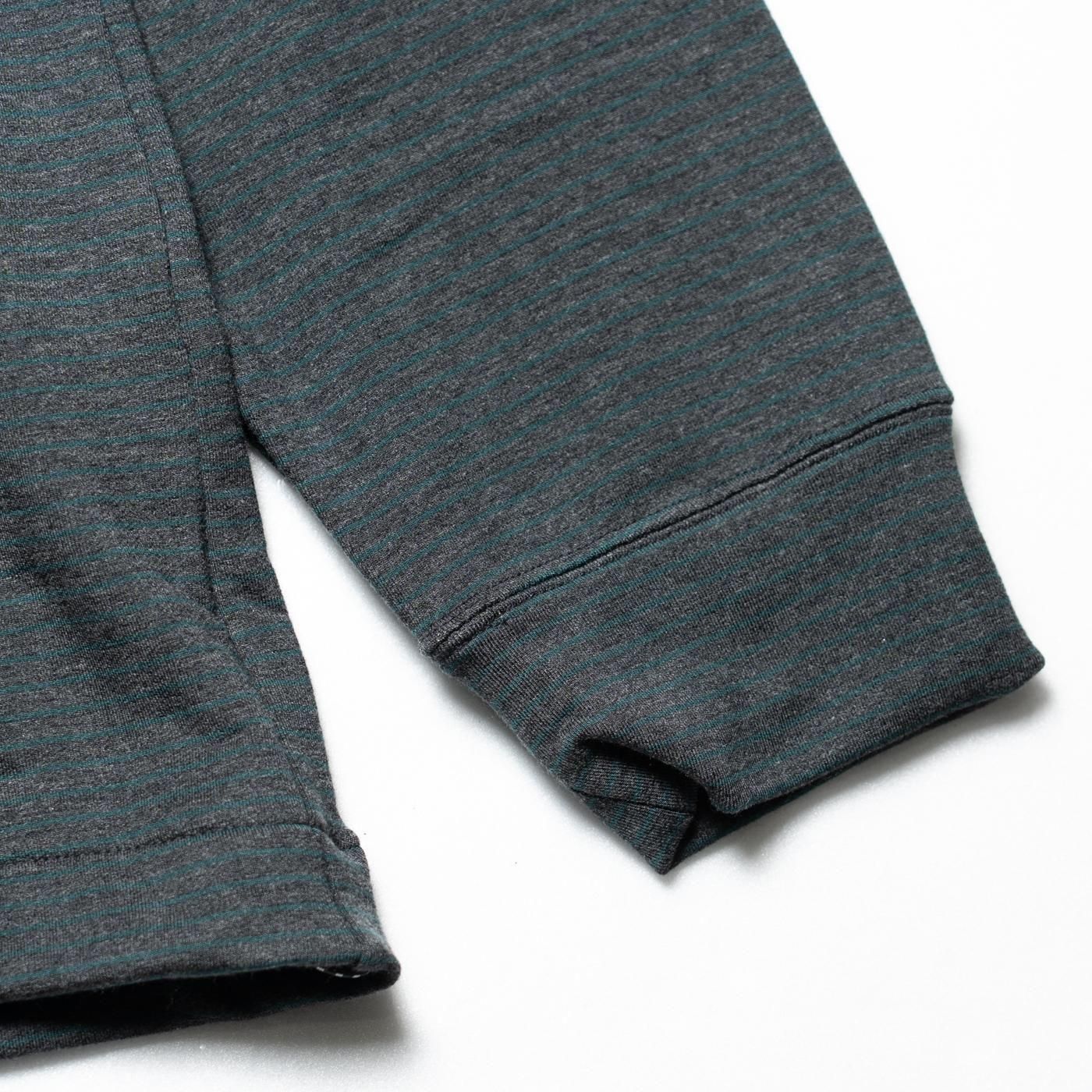 mocT * M39-330 LYOCELL STRETCH FLEECE BORDER MOCK-NECK PO(2Ÿ)