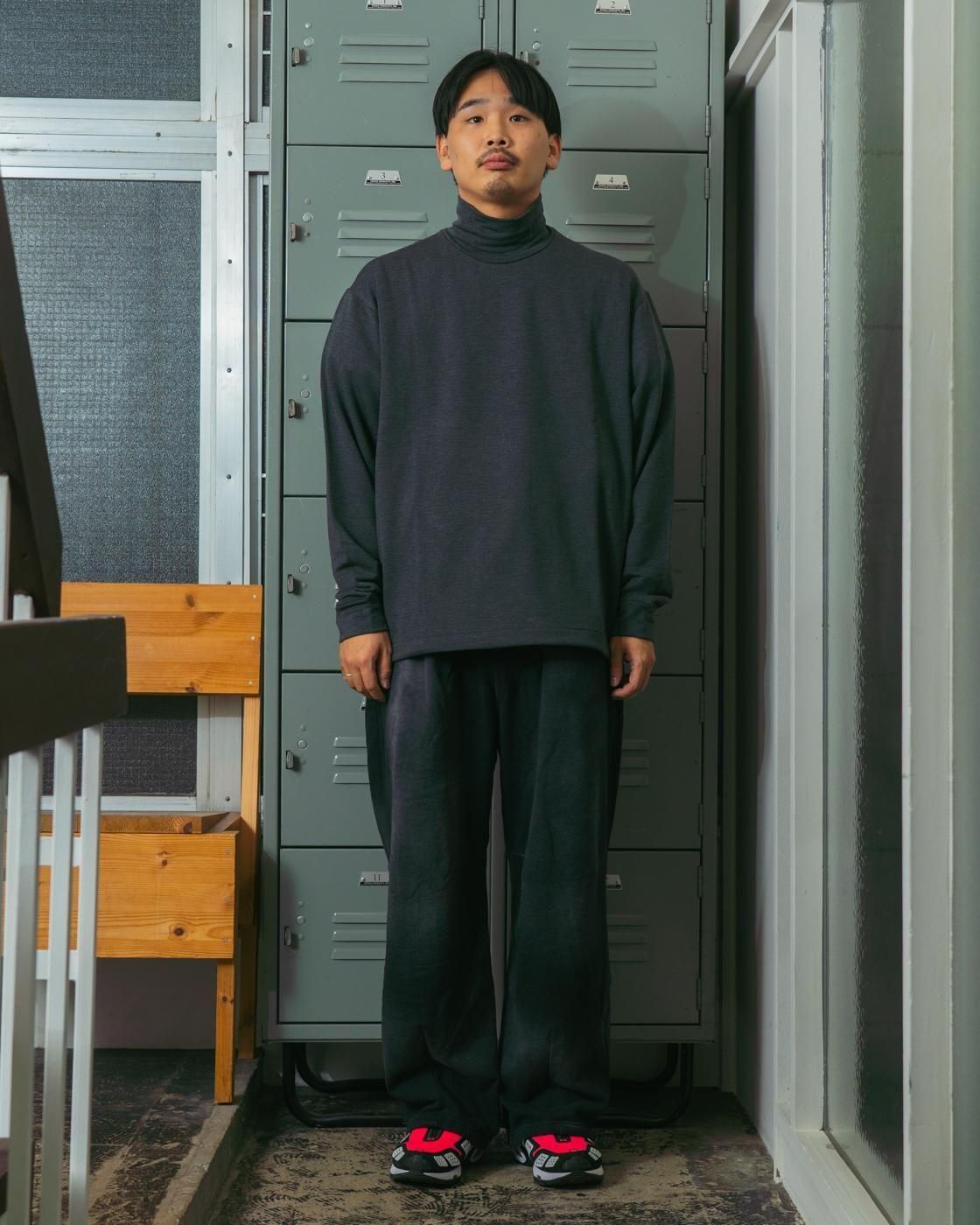 mocT * M39-330 LYOCELL STRETCH FLEECE BORDER MOCK-NECK PO(2Ÿ)