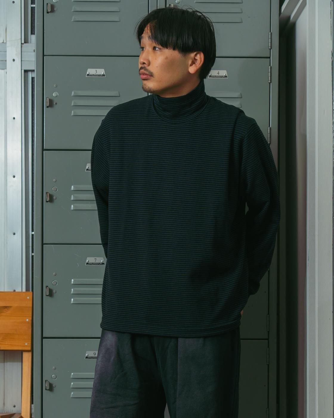 mocT * M39-330 LYOCELL STRETCH FLEECE BORDER MOCK-NECK PO(2Ÿ)
