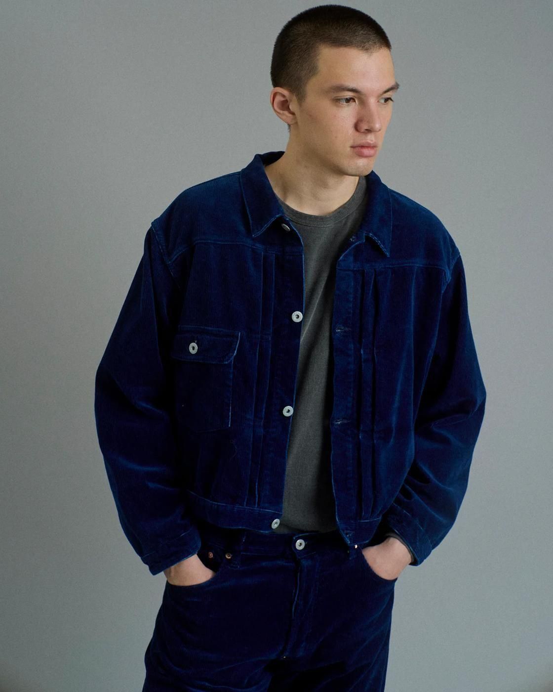 FOUNDOUR * 015FD252019 CORDUROY JACKET * Indigo