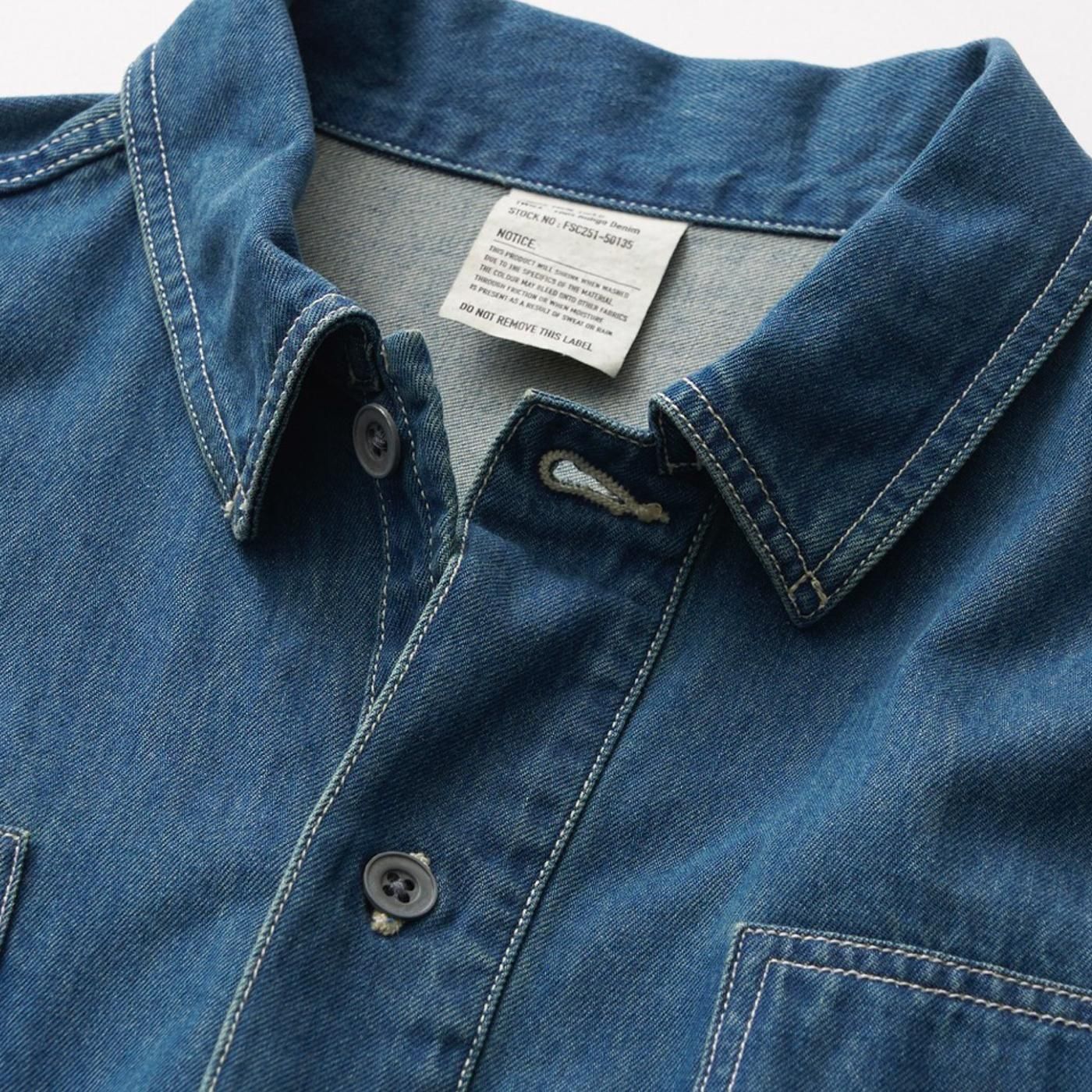 FreshService * FSC253-50120FB DENIM PULLOVER SHIRT * Fade Indigo