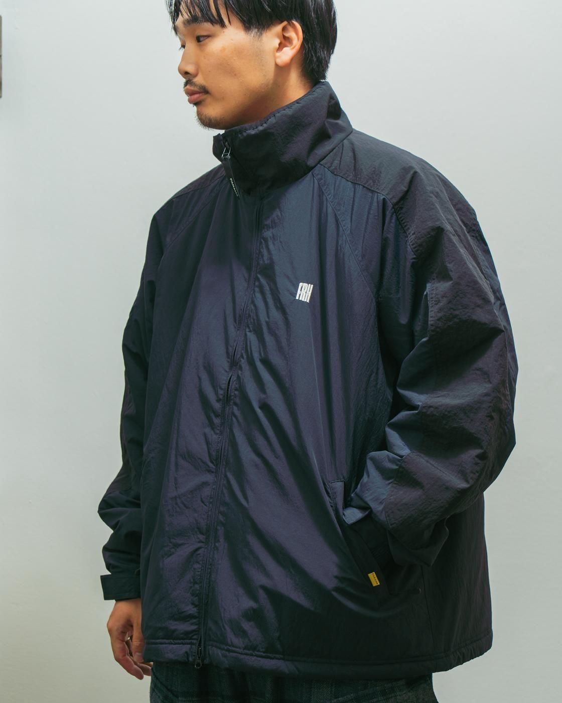 FARAH * FR0502-M1018 Padded Nylon Switching Zip Up Jacket * Black/DarkNavy