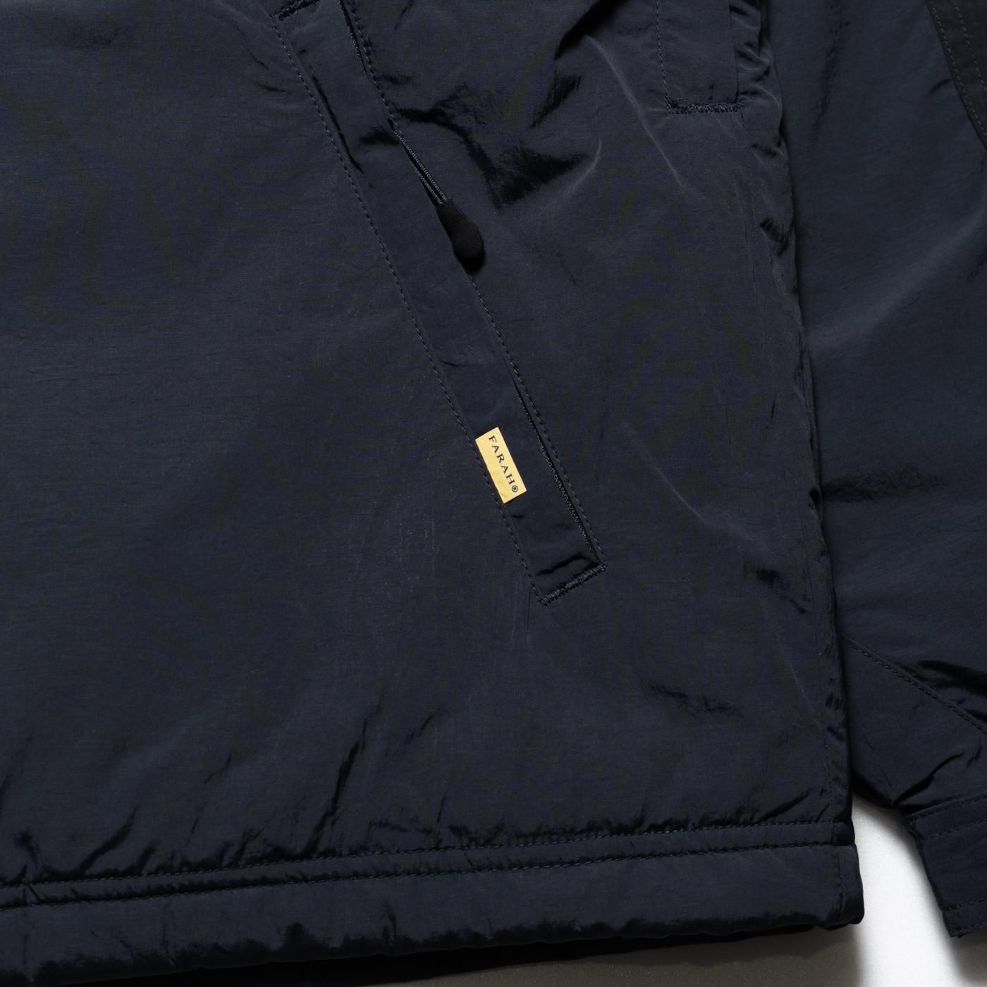 FARAH * FR0502-M1018 Padded Nylon Switching Zip Up Jacket * Black/DarkNavy