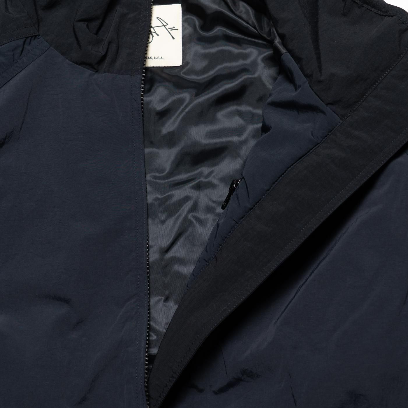 FARAH * FR0502-M1018 Padded Nylon Switching Zip Up Jacket * Black/DarkNavy