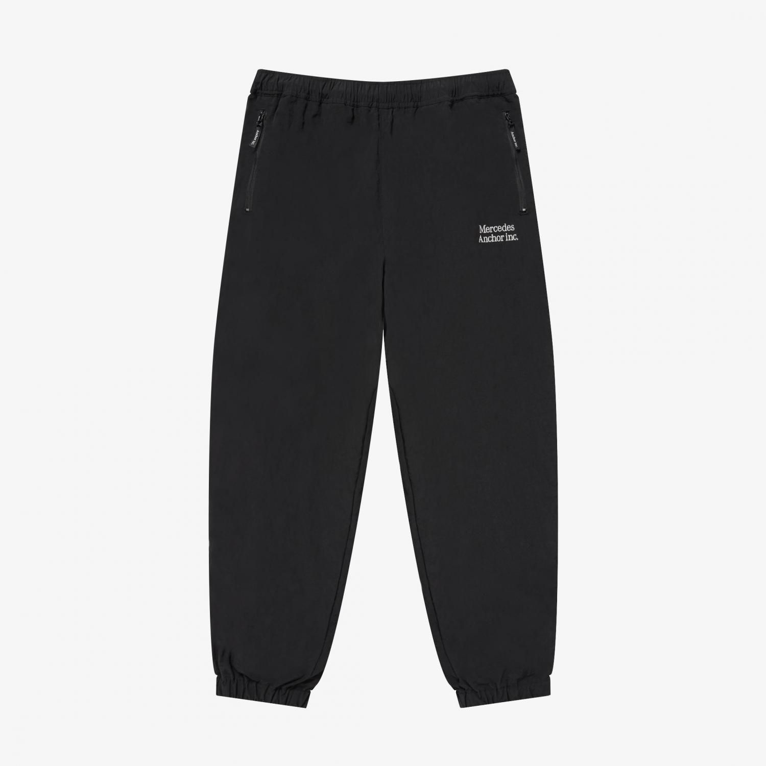 ANCHOR INC. * NYLON TRACK PANTS * Black