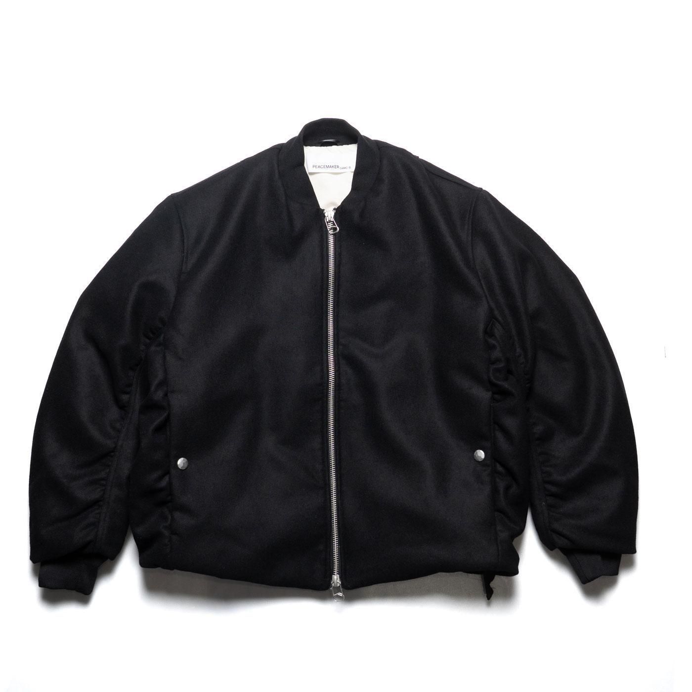 PEACEMAKER oamc * MINIMAL BOMBER JACKET WOOL POLY * Black