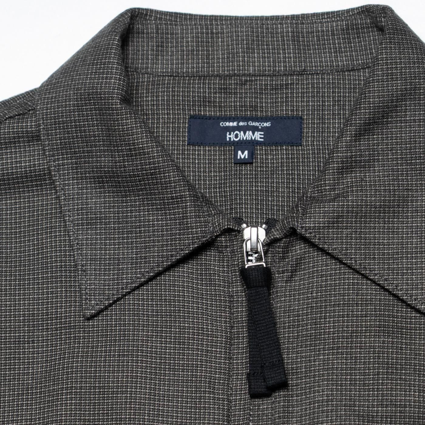 COMME des GARCONS HOMME * HP-B023 Cotton Flannel Check Zip Shirt * Grey