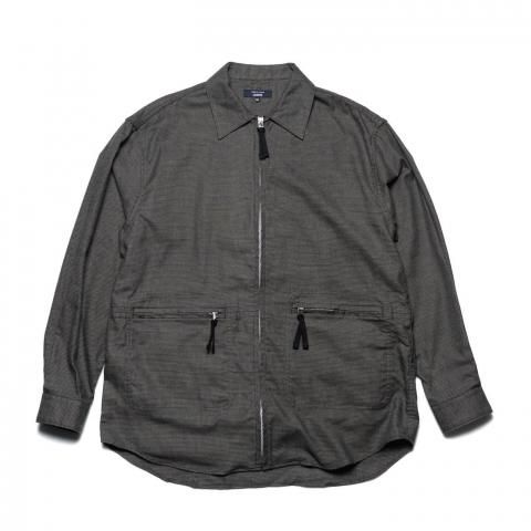 COMME des GARCONS HOMME * HP-B023 Cotton Flannel Check Zip Shirt * Grey