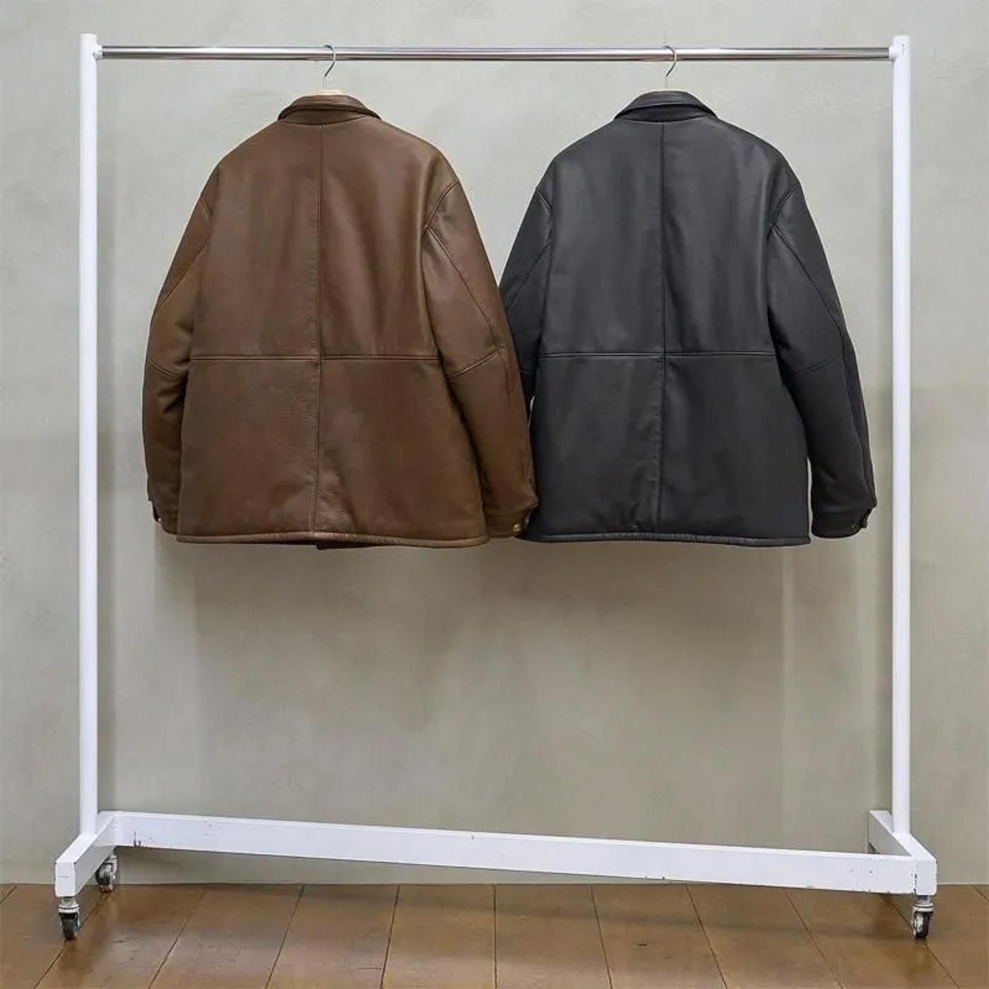 UNUSED * US2515 Leather Car Coat * Brown