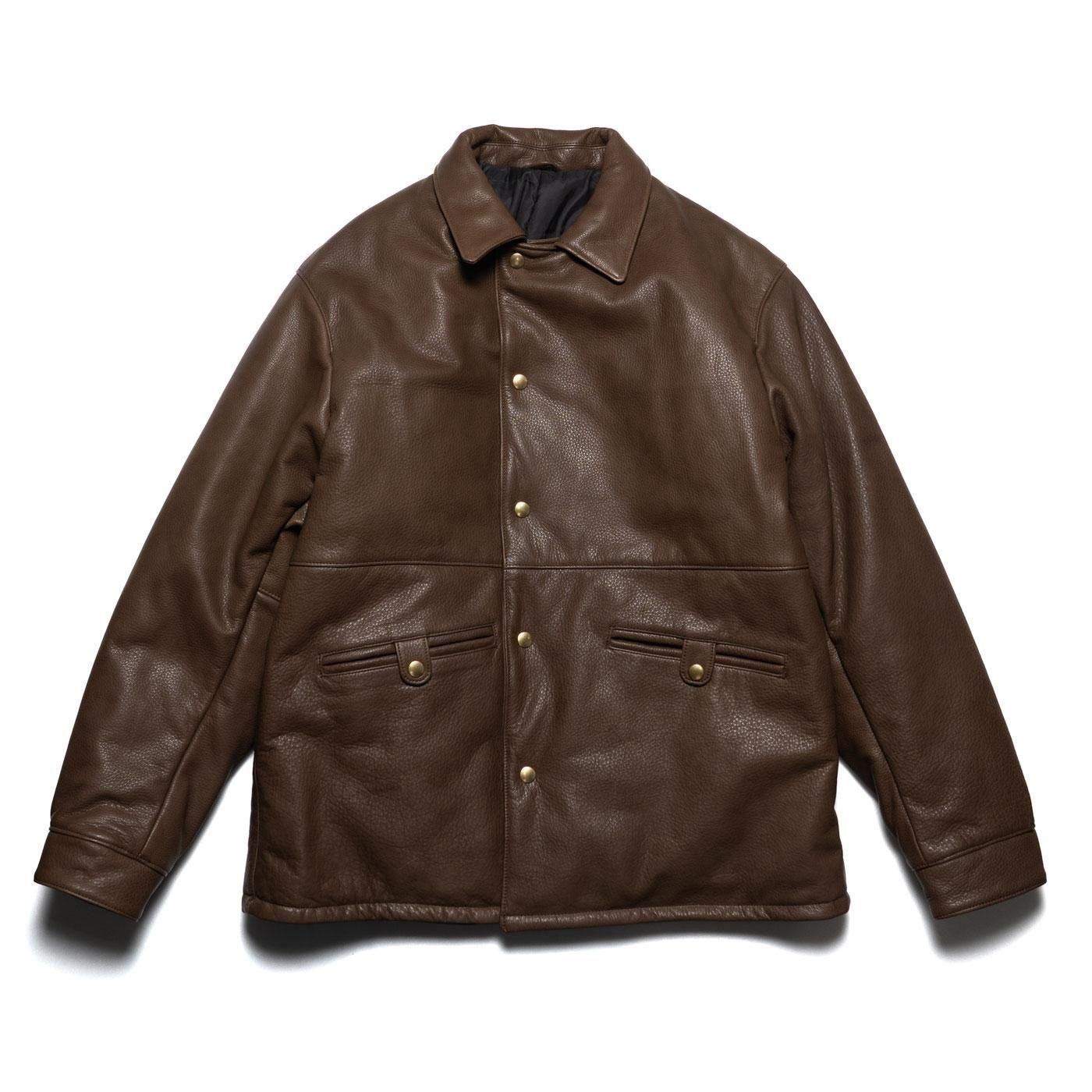 UNUSED * US2515 Leather Car Coat * Brown