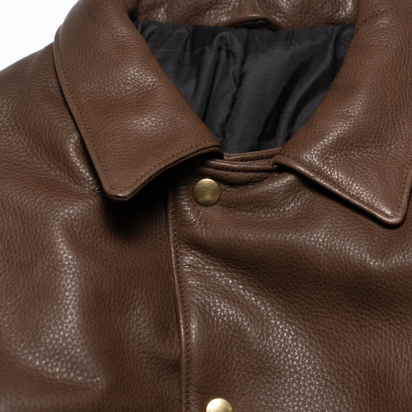 UNUSED * US2515 Leather Car Coat * Brown