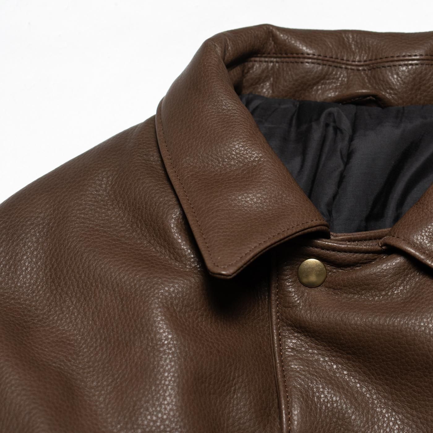 UNUSED * US2515 Leather Car Coat * Brown