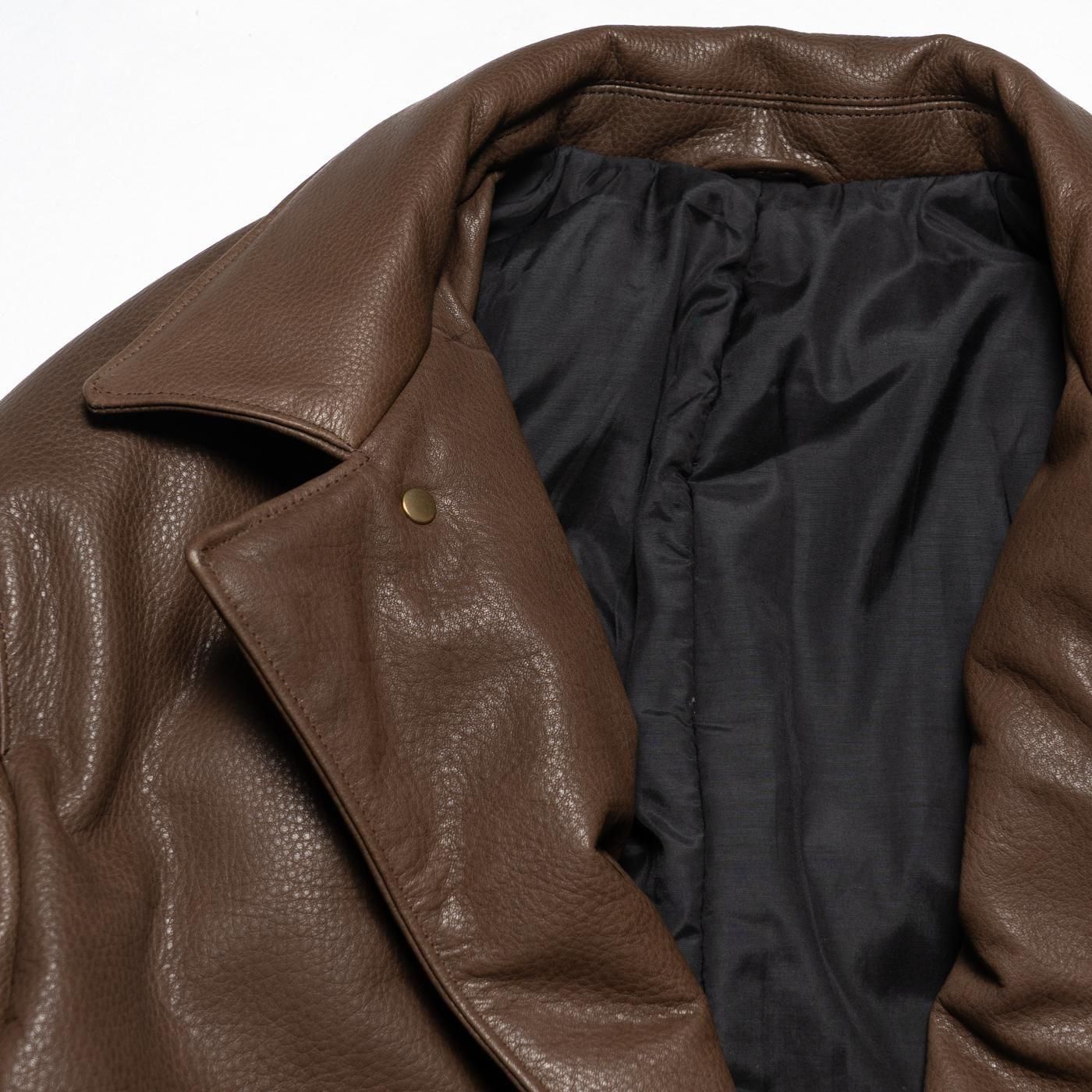 UNUSED * US2515 Leather Car Coat * Brown