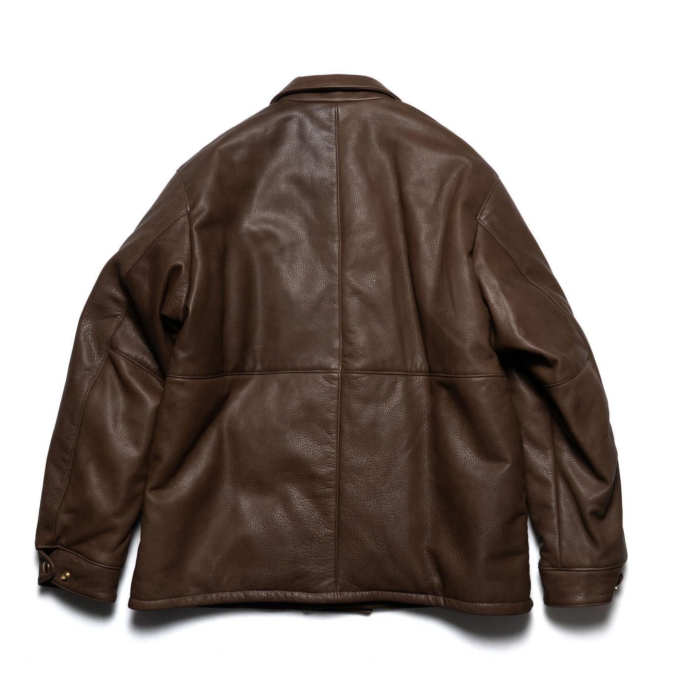 UNUSED * US2515 Leather Car Coat * Brown