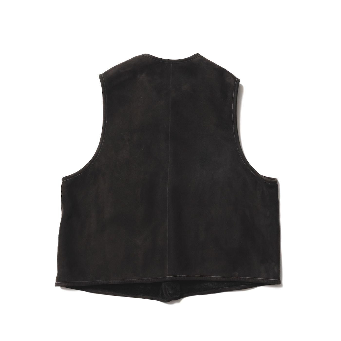 Unlikely * U25F-06-0002 Unlikely Shearling Work Vest * DarkBrown