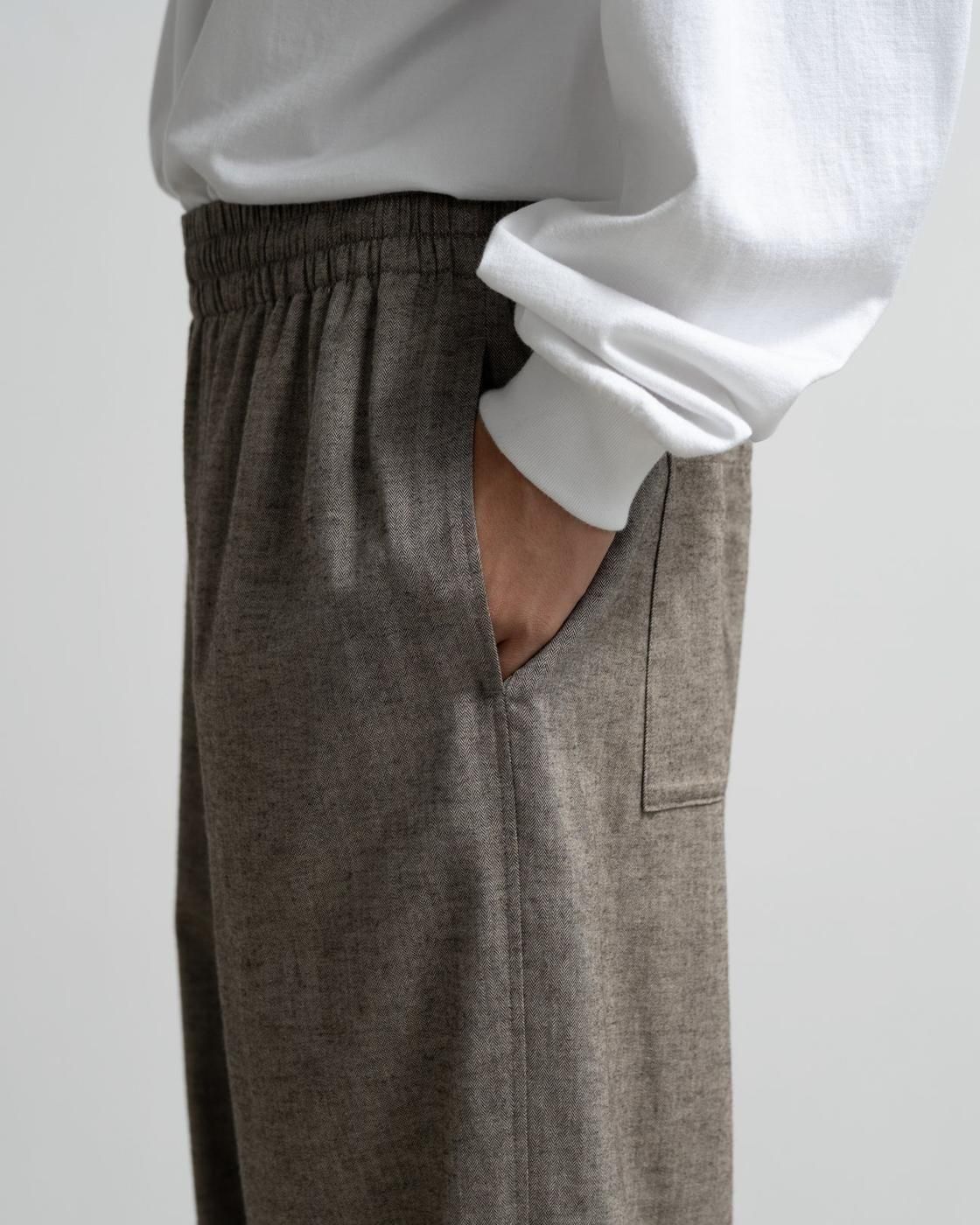 Graphpaper * GM254-40045 SIDOGRAS Cotton Herringbone Flannel Sleeping Pants(3色展開)