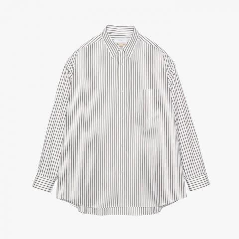 Graphpaper * GM254-50025STB SIDOGRAS Stripe L/S Oversized Regular Collar Shirt(2Ÿ)