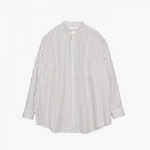 Graphpaper * GM254-50026STB SIDOGRAS Stripe L/S Oversized Band Collar Shirt(2Ÿ)