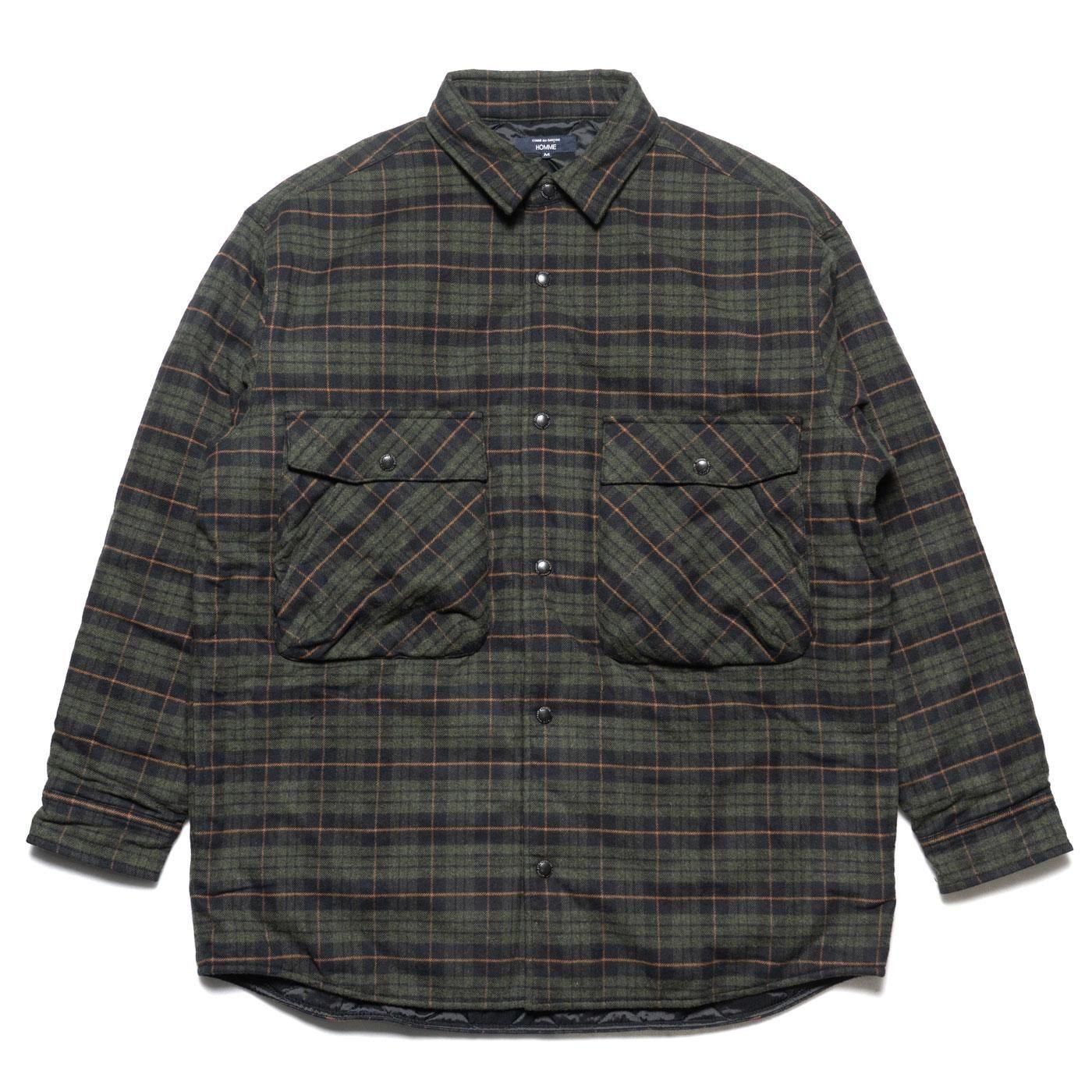 COMME des GARCONS HOMME * HP-B030 Cotton Flannek Check Shirt * Black/Green/Orange