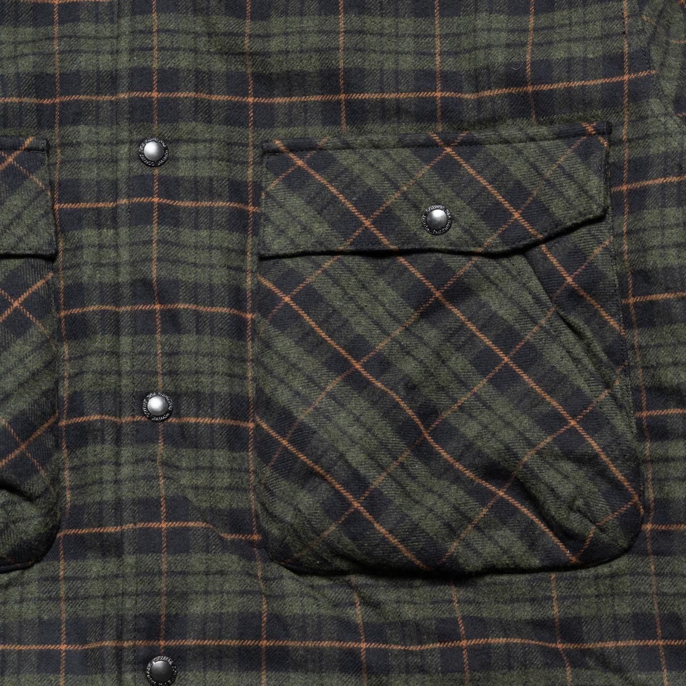 COMME des GARCONS HOMME * HP-B030 Cotton Flannek Check Shirt * Black/Green/Orange