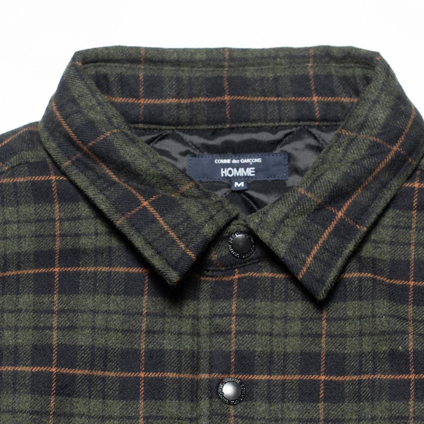 COMME des GARCONS HOMME * HP-B030 Cotton Flannek Check Shirt * Black/Green/Orange