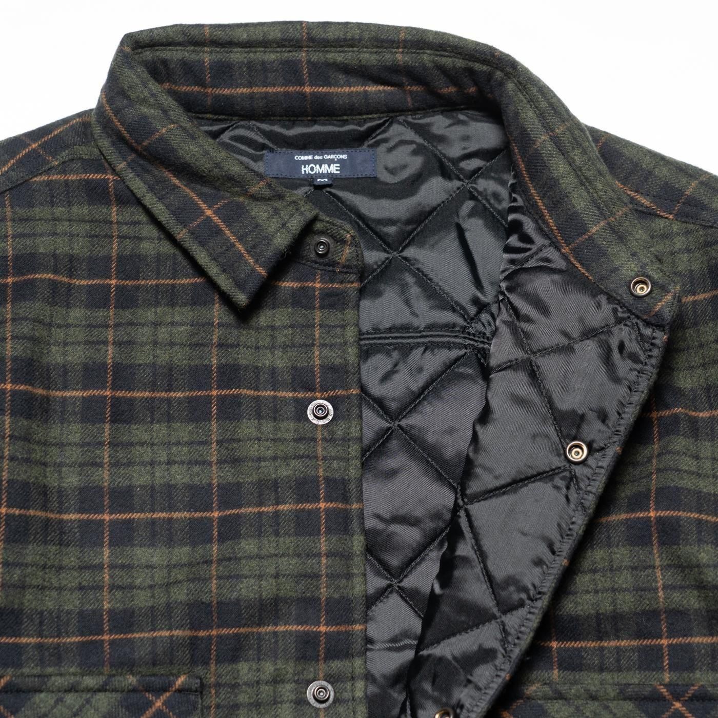 COMME des GARCONS HOMME * HP-B030 Cotton Flannek Check Shirt * Black/Green/Orange