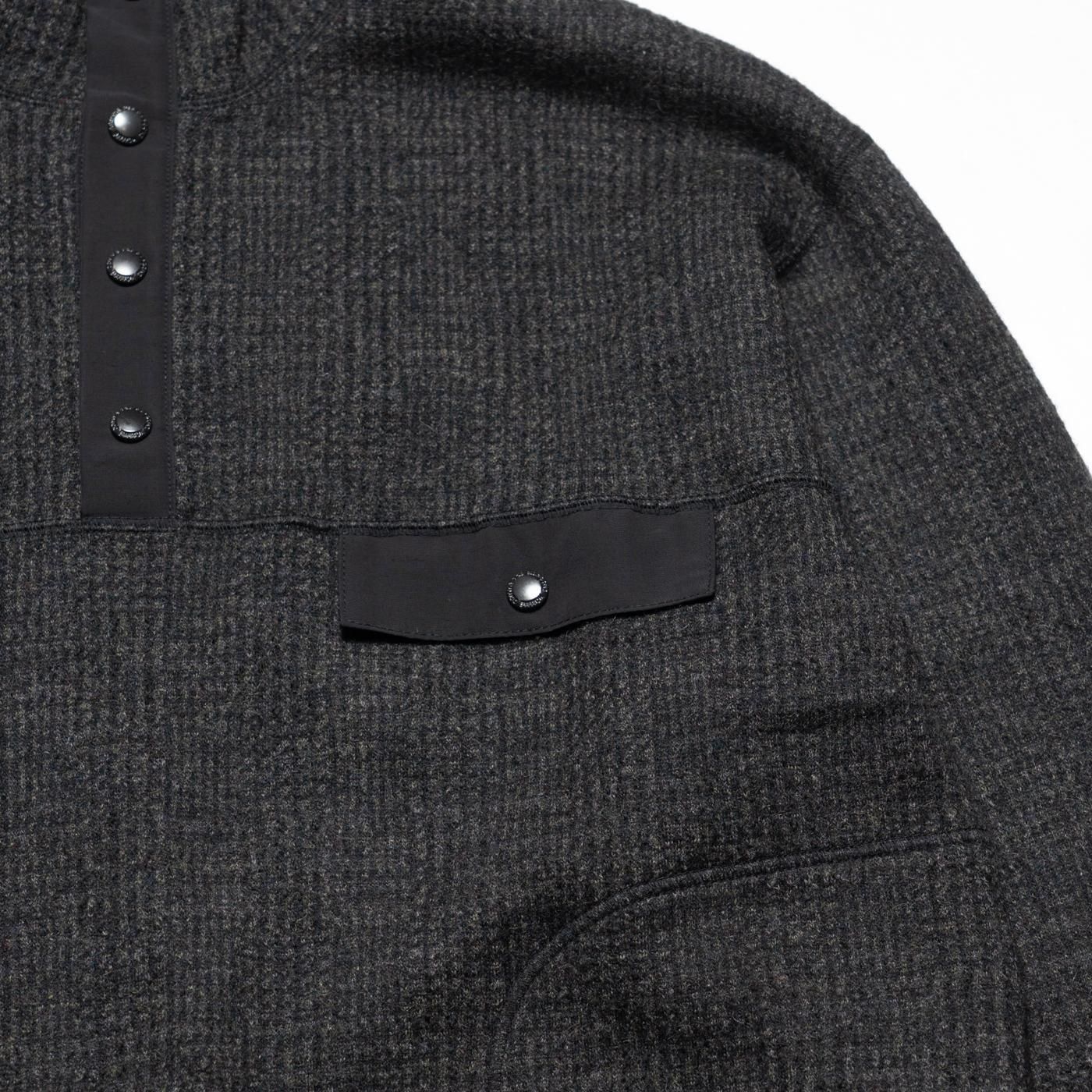 COMME des GARCONS HOMME * HP-T023 Shetland Wool Glen Check Snap Jacket * Grey