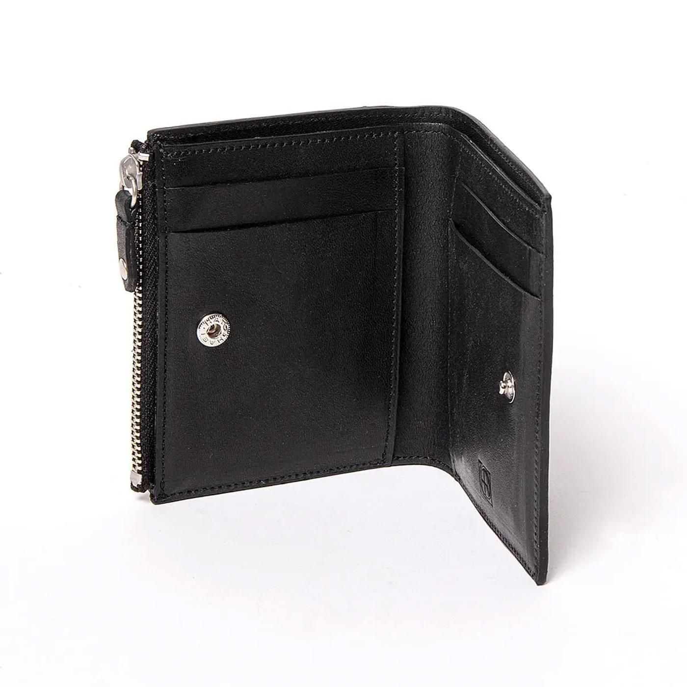 hobo * HB-W4601 COMPACT WALLET HORSE LEATHER * Black