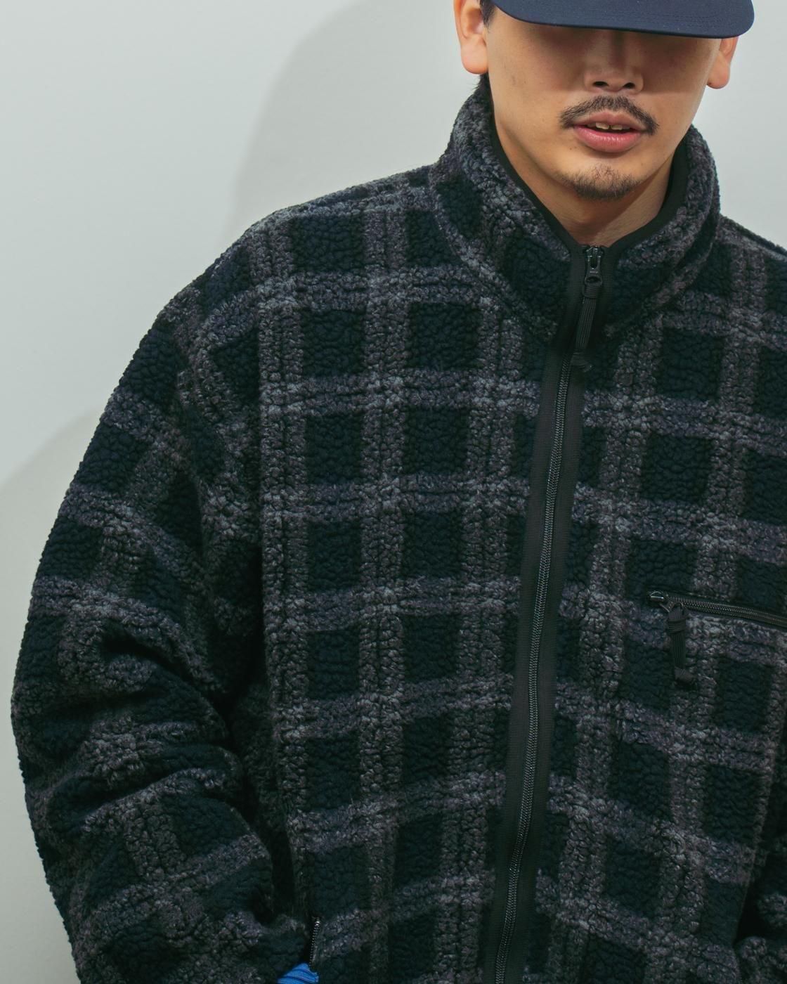 COMME des GARCONS HOMME * HP-T019 Wool Polyester Boa Blouson * Black/Gray