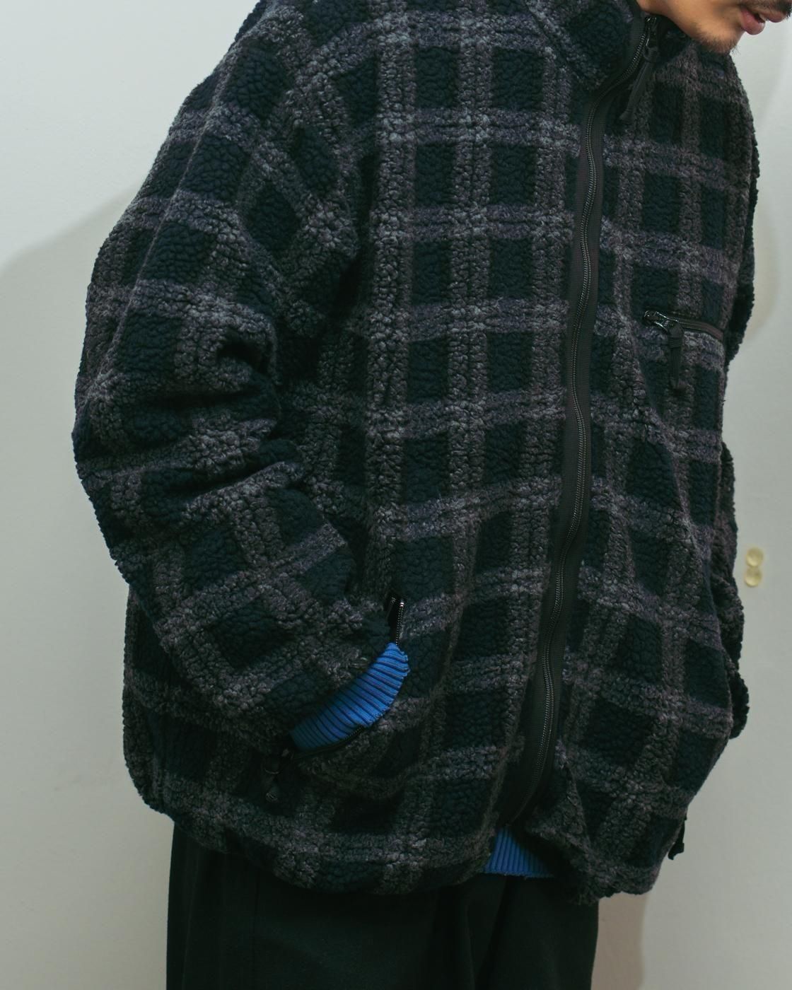 COMME des GARCONS HOMME * HP-T019 Wool Polyester Boa Blouson * Black/Gray