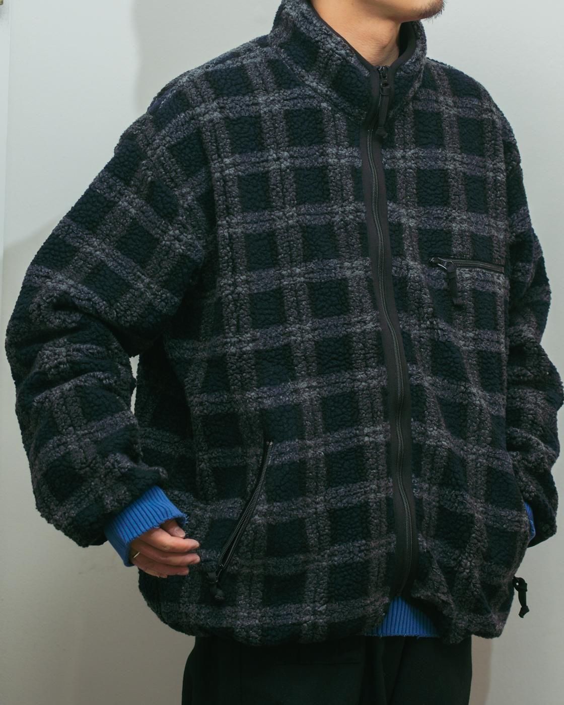 COMME des GARCONS HOMME * HP-T019 Wool Polyester Boa Blouson * Black/Gray