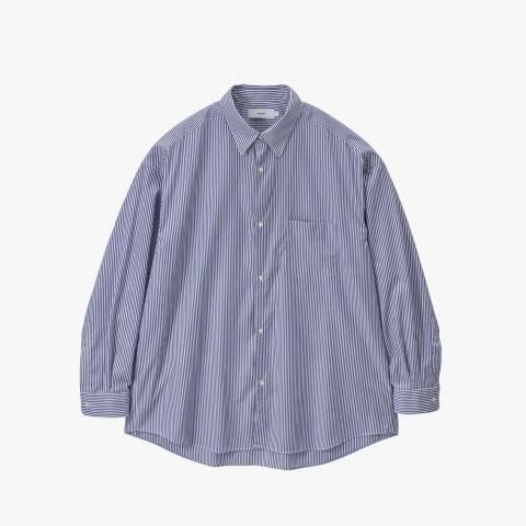 Graphpaper * GM254-50022STB Broad Stripe L/S Oversized Regular Collar Shirt * BlueStripe