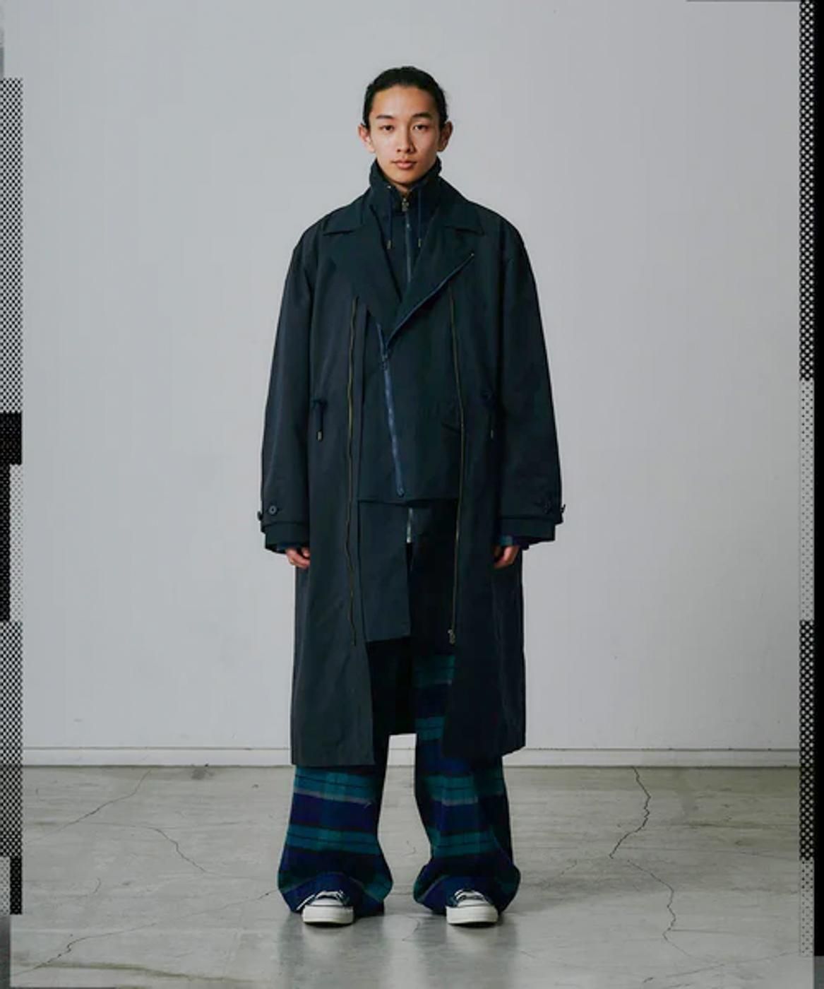 FACETASM * JOO-CO-M02 TRIPLE LAYERED COAT * Navy