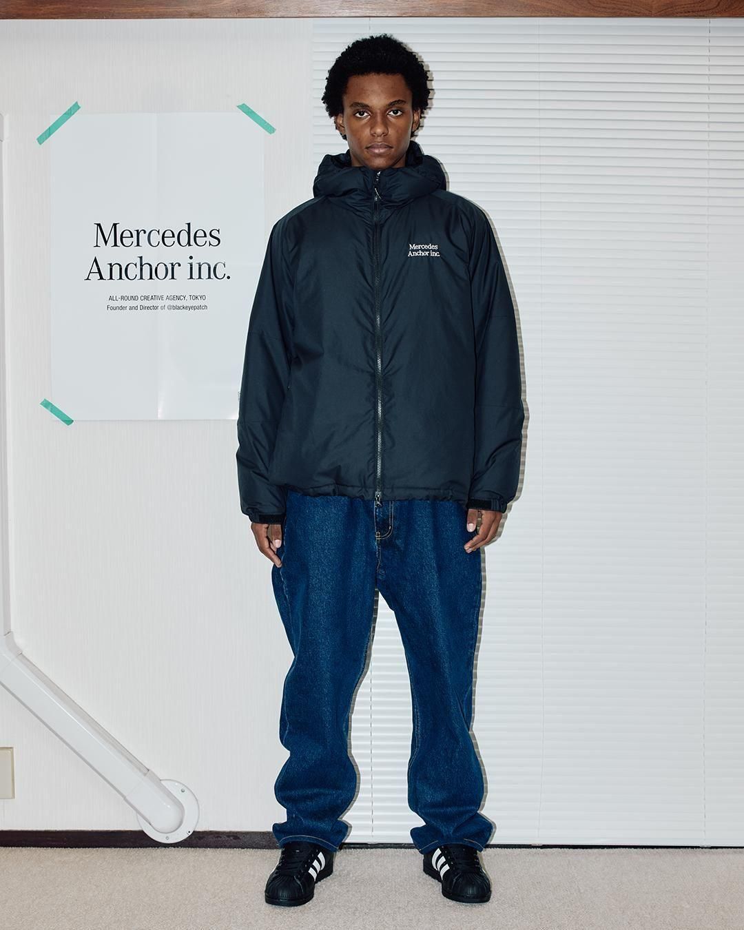 ANCHOR INC. * 700FP HOODED DOWN JACKET * Black