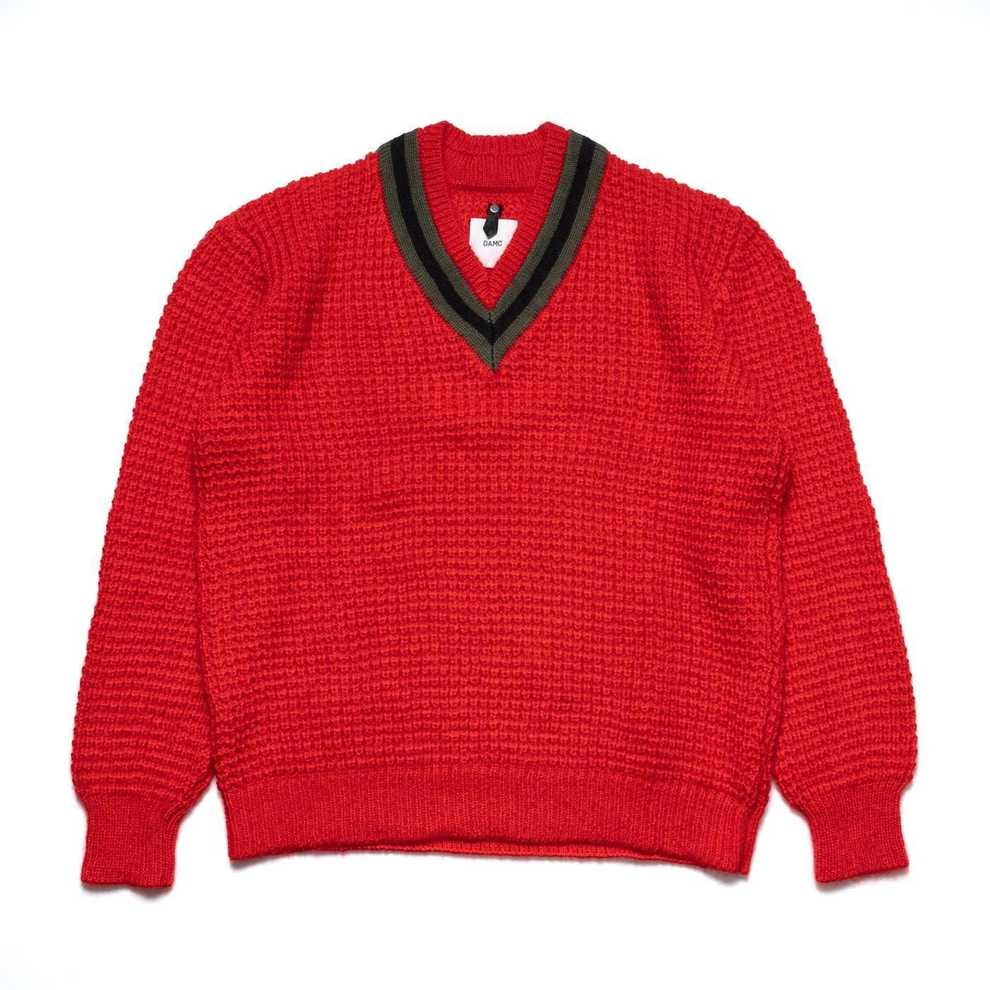 OAMC * OAF5MM07AP V-NECK PULLOVER KNIT * Red