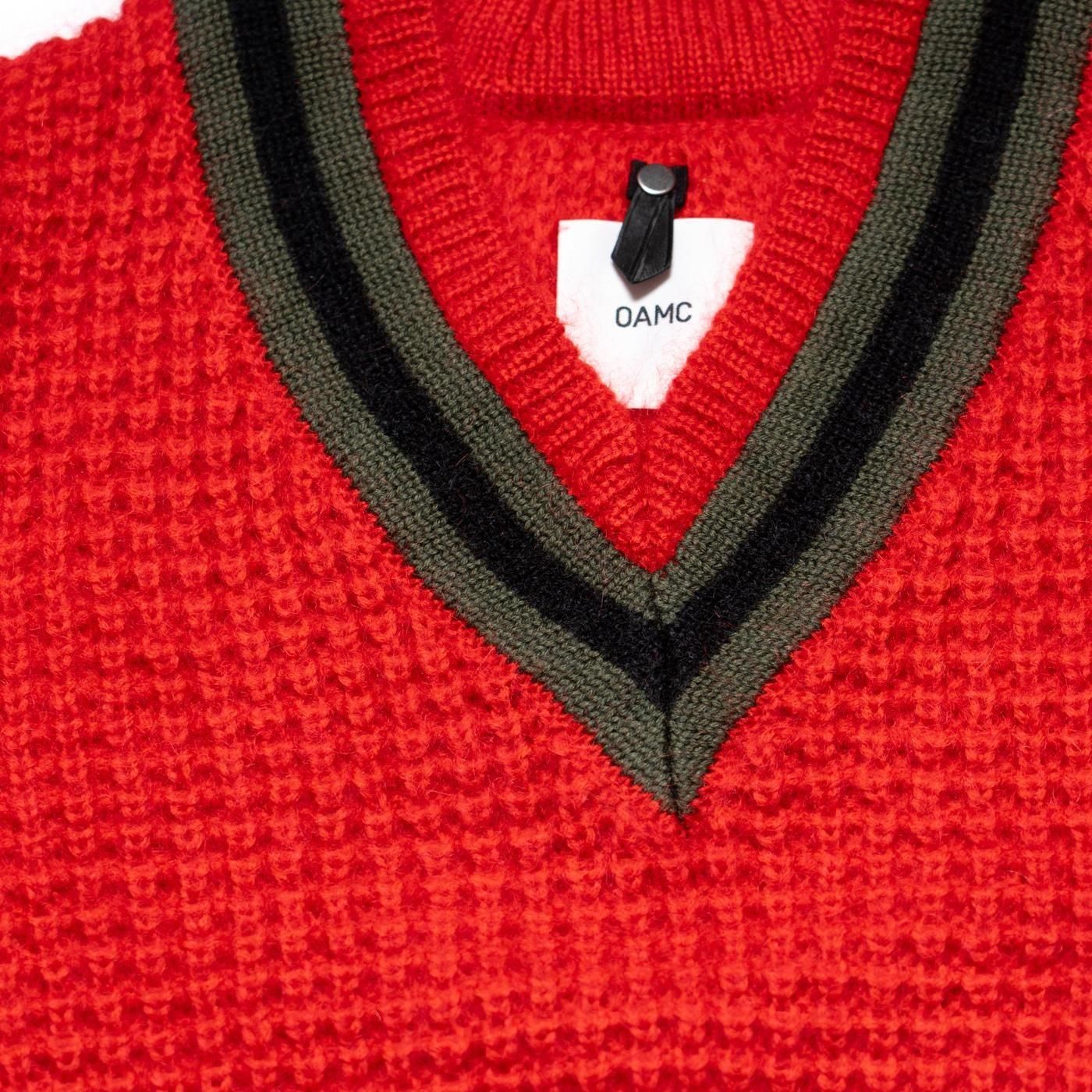 OAMC * OAF5MM07AP V-NECK PULLOVER KNIT * Red