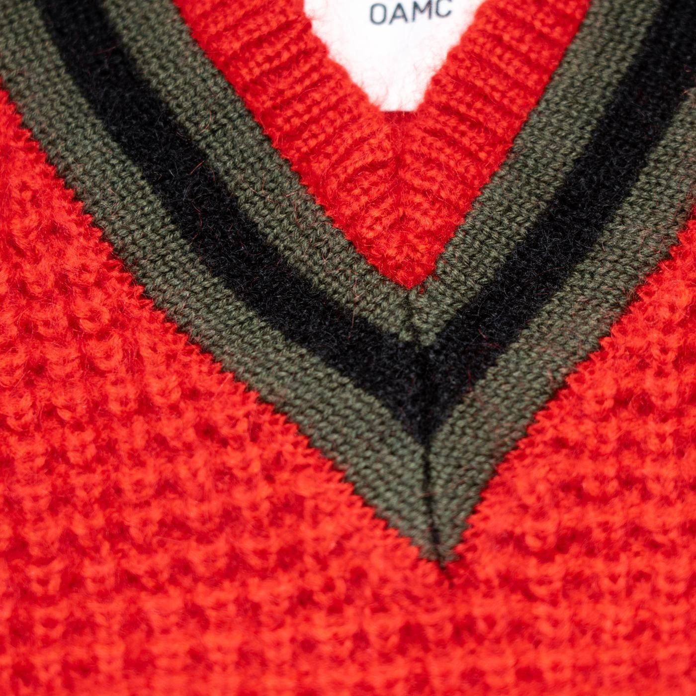 OAMC * OAF5MM07AP V-NECK PULLOVER KNIT * Red