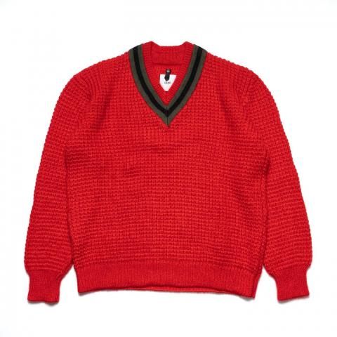 OAMC * OAF5MM07AP V-NECK PULLOVER KNIT * Red