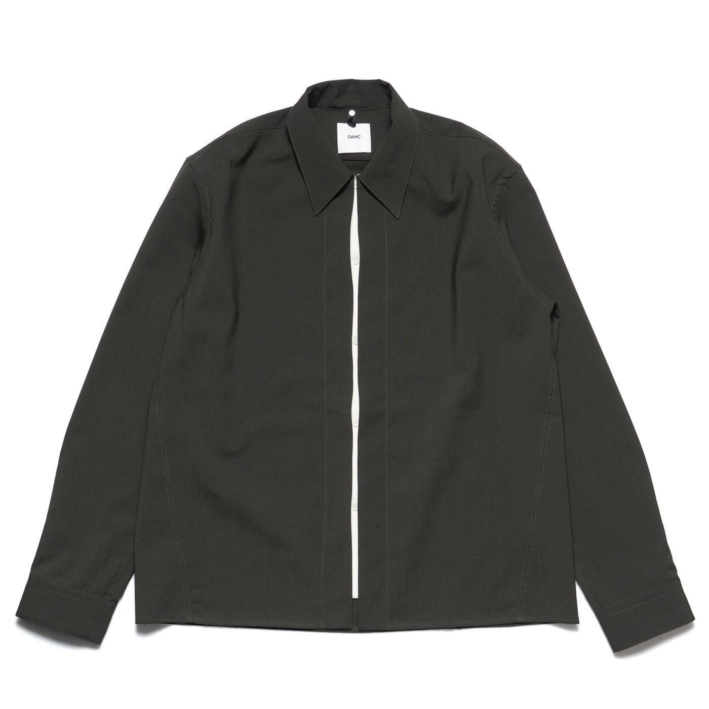 OAMC * OAF5MS11BP  WOOL SHIRT WITH DOUBLE OPENING * Dark Green